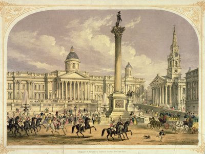Trafalgar Square, veröffentlicht von den Dickinson Brothers, 19. Jahrhundert von English School
